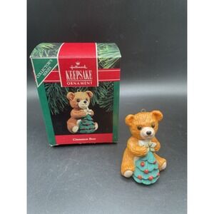 Hallmark 'Cinnamon Bear Porcelain Bear 8th & Final‎ In Series 1990 Ornament